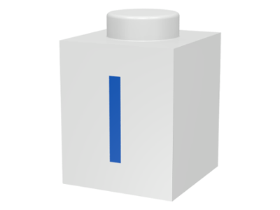 Brick 1 x 1 with Blue Capital Letter I Pattern
