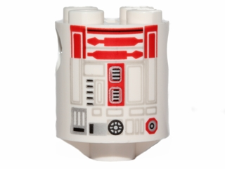 Brick, Round 2 x 2 x 2 Robot Body with Red Pattern