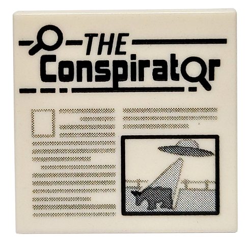 Tile 2 x 2 with Newspaper 'THE Conspirator' Pattern