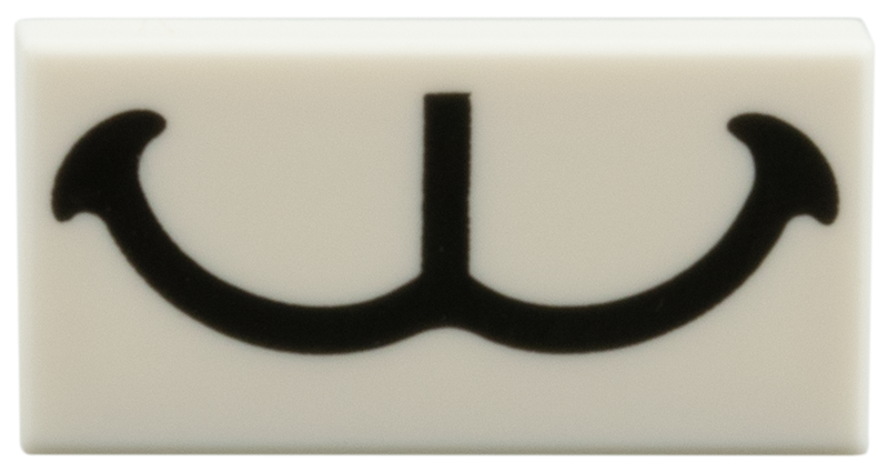 Tile 1 x 2 with Black Smile Pattern