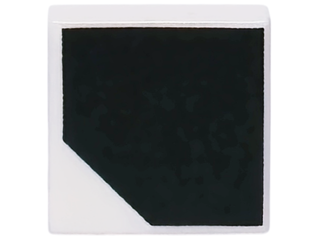 Tile 1 x 1 with Black Surface with Cut Corner Pattern