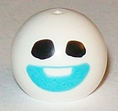 Technic Ball Joint with Black Eyes, Medium Azure Mouth Smile Pattern (Frozen Snowgie Head)