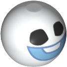 Technic Ball Joint with Black Eyes, Bright Light Blue Mouth Smile, Medium Blue Outline Pattern (Frozen Snowgie Head)