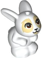 Bunny / Rabbit, Friends Style, Sitting with Reddish Brown Eyes, Black Nose, White Eyebrows, Tan Eye Patches Pattern