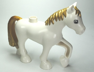 Duplo Horse with Gold Mane and Tail Pattern