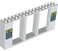 Door, Frame 2 x 16 x 6 with 3 Openings and 2 Studs on Either Side on Front with Flight Schedules Pattern