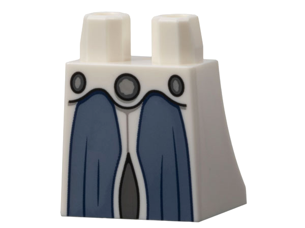 Lower Body, Skirt with Light Bluish Gray Circles with Dark Bluish Gray Outlines, Sand Blue Panels with Pleats Pattern