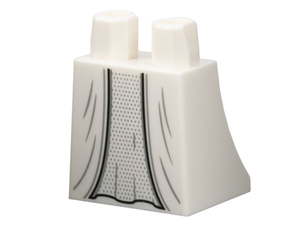 Lower Body, Skirt with Light Bluish Gray Wrinkles and Center Panel with Silver Dots Pattern