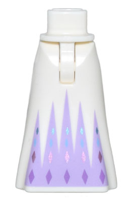 Mini Doll Hips and Skirt Full Length with Lavender Triangle Panels and Diamonds Pattern - Thin Hinge