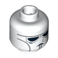 Minifigure, Head Alien with Face Mask with Black Goggles and Chin Lines Pattern (SW Clone Pilot)