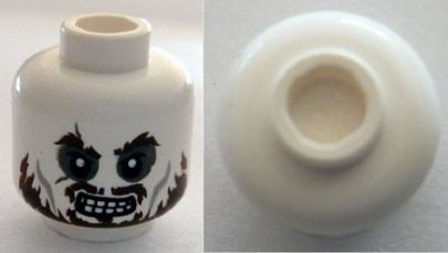 Minifigure, Head Skull PotC Hector Barbossa Ragged Brown Beard, Teeth Pattern