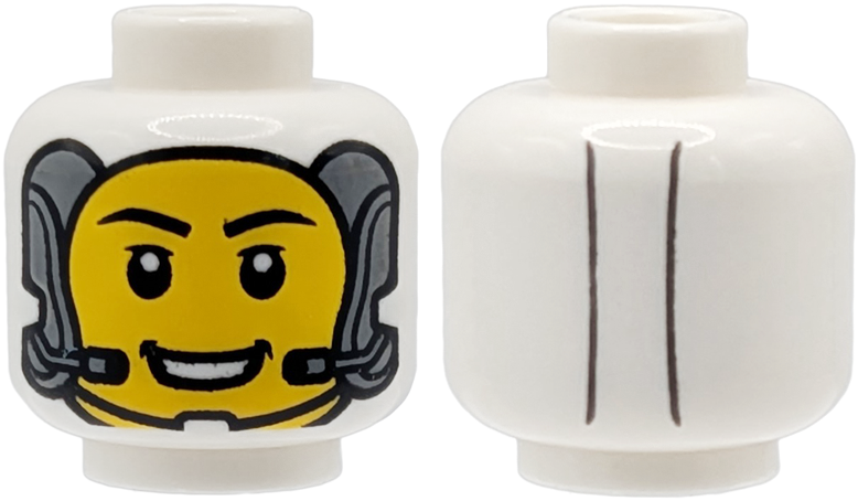 White head with balaclava and headset
