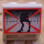 Slope, Inverted 45 2 x 2 with Flat Bottom Pin with Screen with Black AT-ST, Red Lines, Fade at Top Pattern