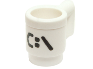 Minifigure, Utensil Cup with Black 'C:\' Pattern