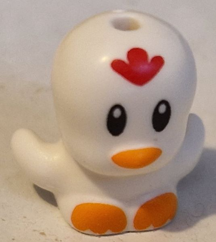 Bird, Chick with Open Wings with Black Eyes, Red Comb, Orange Beak and Feet Pattern (Sonic the Hedgehog Clucky / Chicken)