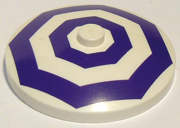 Dish 4 x 4 Inverted (Radar) with Solid Stud with 2 Dark Purple Octagons Pattern
