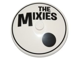 Dish 4 x 4 Inverted (Radar) with Solid Stud with Black Circle, Dot and 'THE MIXIES' Pattern