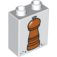 Duplo, Brick 1 x 2 x 2 with Pepper Mill Pattern
