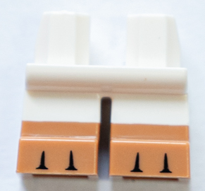 Legs Short with Molded Medium Nougat Lower Legs / Boots and Printed Black Gaps Between 6 Toes Pattern