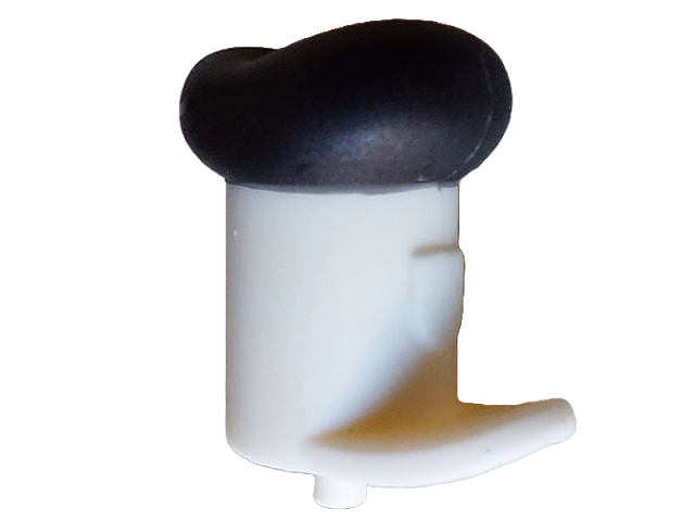 Minifigure, Hat with Small Pin, Tall Hat with Small Brim and Molded Black Top Pattern
