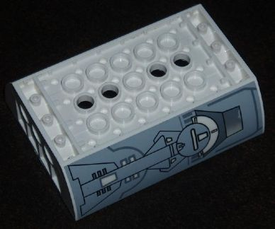 Part 45410pb02 : Slope, Curved 6 x 8 2 Inverted Double with SW Star Destroyer Escape Pod Pattern on Both Sides (Stickers) - Set 6211 [Slope, Curved] [BrickLink]
