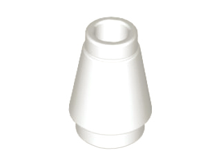 2 X Lego 4589b Cone 1 x 1 with Top Groove  White 