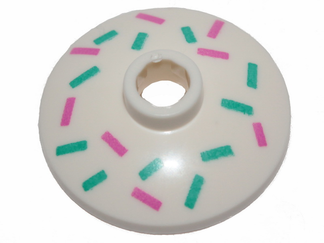 Dish 2 x 2 Inverted (Radar) with Medium Azure and Pink Short Lines (Topping) Pattern