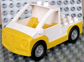 Duplo Truck Pickup Flatbed with Yellow Base with LEGO Logo on Front Pattern