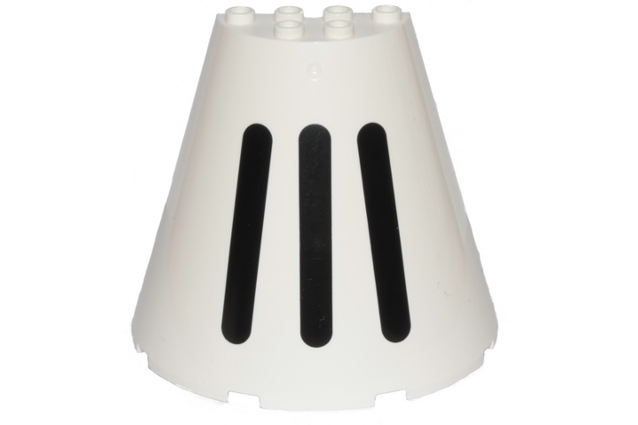 Cone Half 8 x 4 x 6 with 3 Black Stripes Pattern (SW D-O Head Top)