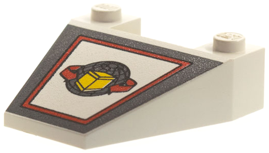 Wedge 4 x 4 Taper without Stud Notches with Box and Arrows and Globe and Red Outline Pattern