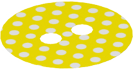Minifigure Skirt Cloth Round with White Polka Dots on Yellow Background Pattern