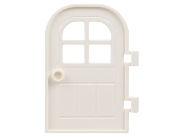 Door 1 x 4 x 6 Curved Top with Window with 4 Panes and Stud Handle, Reinforced Edge