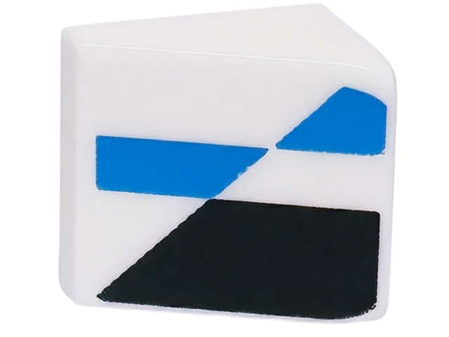 Slope 30 1 x 1 x 2/3 with Black and Dark Azure Stripes Pattern
