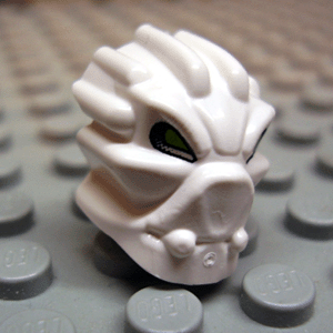 Minifigure, Head, Modified Bionicle Inika Toa Matoro Pattern