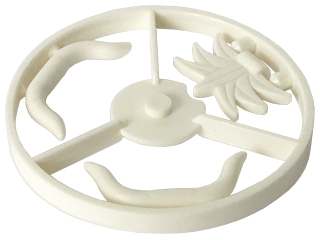 Minifigure, Plume Wheel Sprue Complete, 2 Cattle Horns and Feathered Headdress