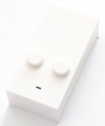 Brick, Braille 2 x 4 with 2 Studs with Black Dash / Hyphen / Minus Sign (-) Pattern (dots-36 ⠤)