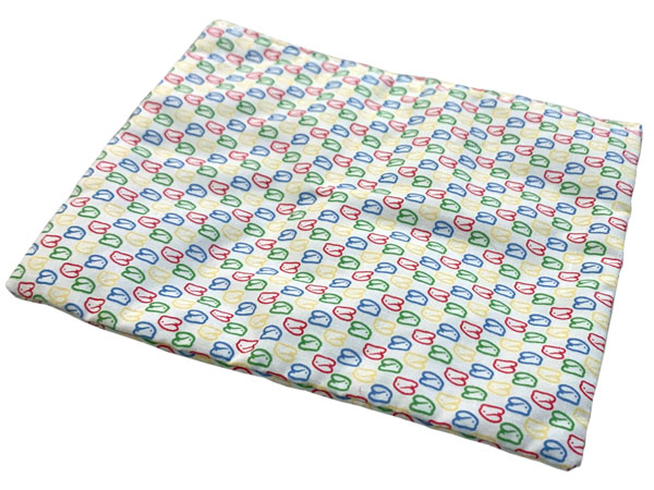 Duplo, Doll Cloth Blanket with Blue, Lime, Red and Yellow Bunny Pattern