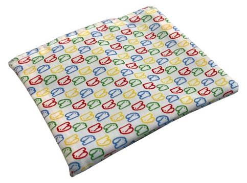 Duplo, Doll Cloth Pillow with Blue, Lime, Red and Yellow Bunny Pattern