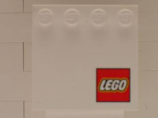 Tile, Modified 4 x 4 with Studs on Edge with LEGO Logo at Corner Pattern