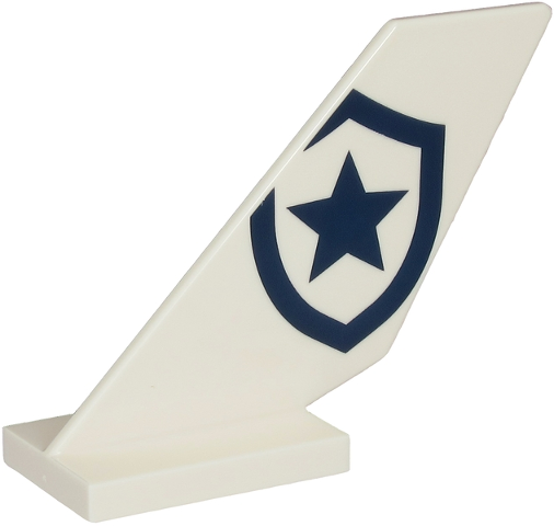 Tail Shuttle with Partial Dark Blue Police Star Badge Logo Pattern on Both Sides