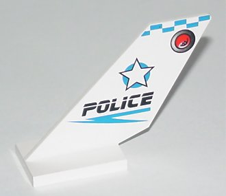 Tail Shuttle with Star, Black 'POLICE', and Blue Checkered Tip Pattern