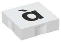Duplo, Tile 2 x 2 with Black Lowercase Letter a with Grave (à) Pattern