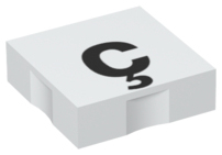 Duplo, Tile 2 x 2 with Black Lowercase Letter c with Cedilla (ç) Pattern
