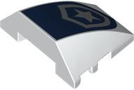 Wedge 4 x 3 Triple Curved No Studs with Dark Blue and Silver Police Star Badge Logo Pattern