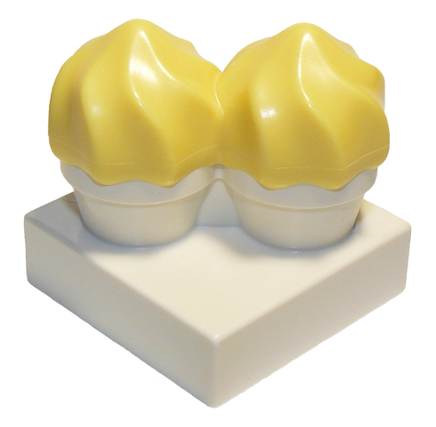Duplo Cupcakes with Molded Bright Light Yellow Swirl Icing Pattern