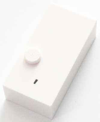 Brick, Braille 2 x 4 with 1 Stud with Black Apostrophe (') Pattern (dots-3 ⠄)