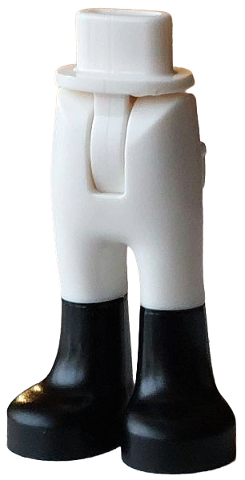 Mini Doll Hips and Trousers with Back Pockets with Molded Black Lower Legs / Boots Pattern - Thin Hinge