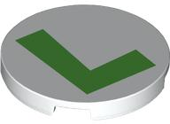 Tile, Round 3 x 3 with Super Mario Luigi Logo Bright Green Capital Letter L Pattern