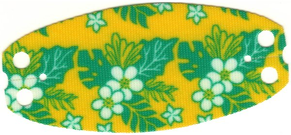 Cloth Hammock Oval 10 x 5 with Flowers and Leaves on Yellow Background Pattern