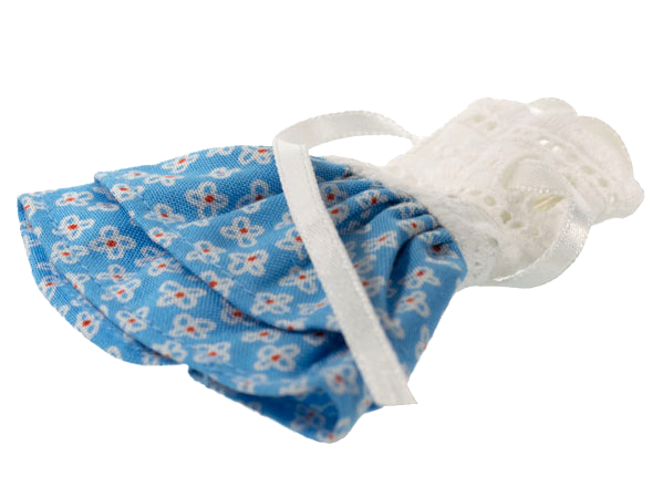 Scala, Clothes Female Dress with Blue Skirt with White Flowers Pattern